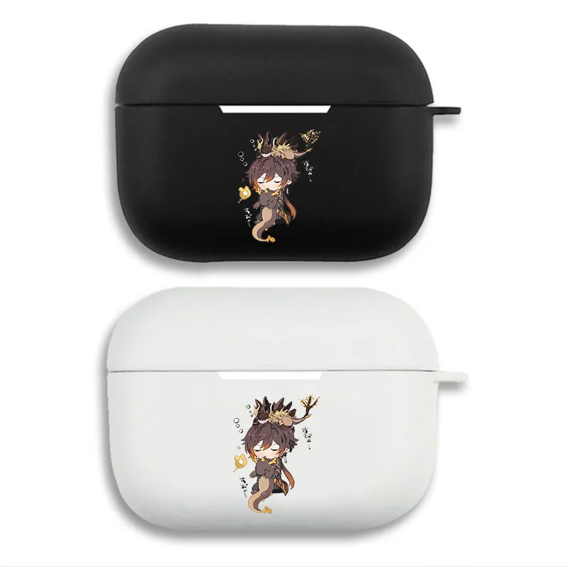 Original God Zhongli - Cute Chibi Dragon Rex Lapis Matte AirPods Case