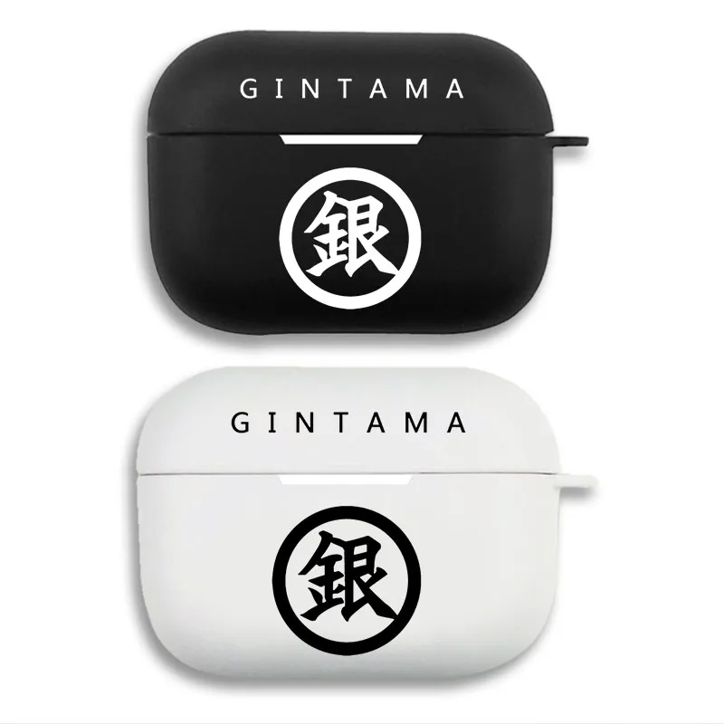 Samurai Parody — Sakata Gintoki Gin Kanji Logo Print Matte Silicone AirPods Case