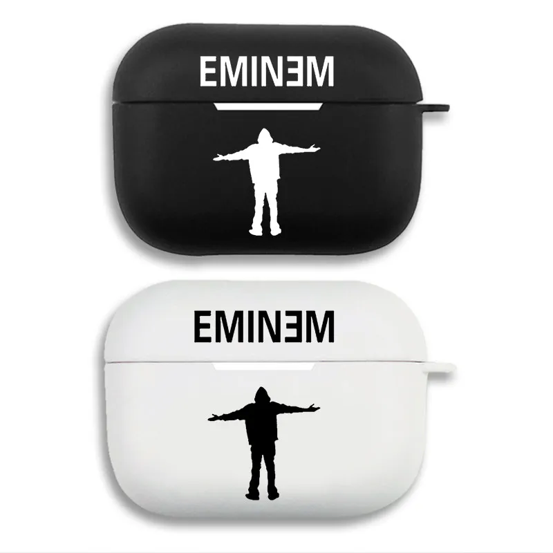 Eminem — Hip Hop Rap Music Star SilhouAlien Visitorte Logo Print Matte Silicone AirPods Case