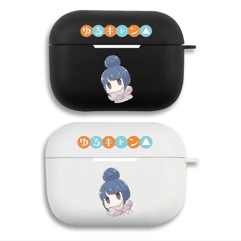 Laid-Back Camp Yuru Camp — Cute Chibi Rin Shima Character Print Matte Silicone AirPods Case