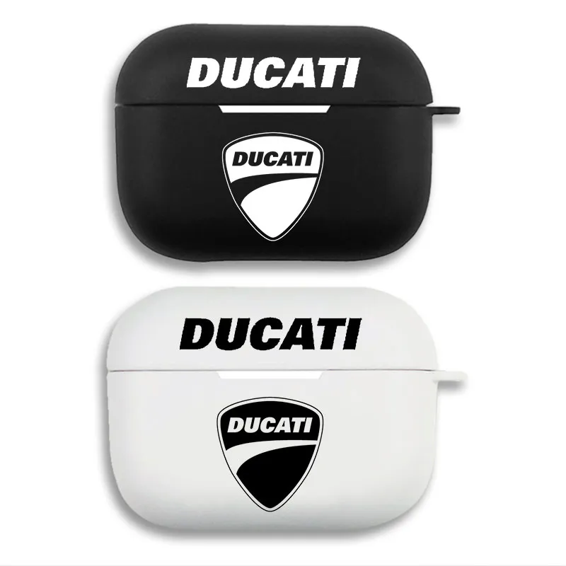 Ducati Corse — Racing Motorcycle Shield Logo Print Matte Silicone AirPods Case
