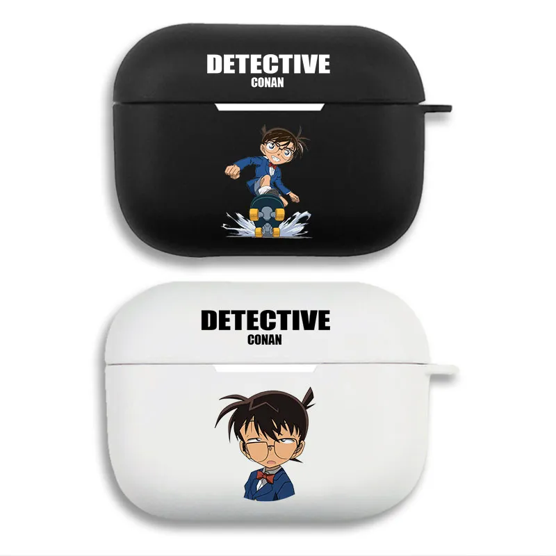 Case Closed DAlien Visitorective Conan — Cute Anime Skateboard Graphic Print Matte Silicone AirPods Case