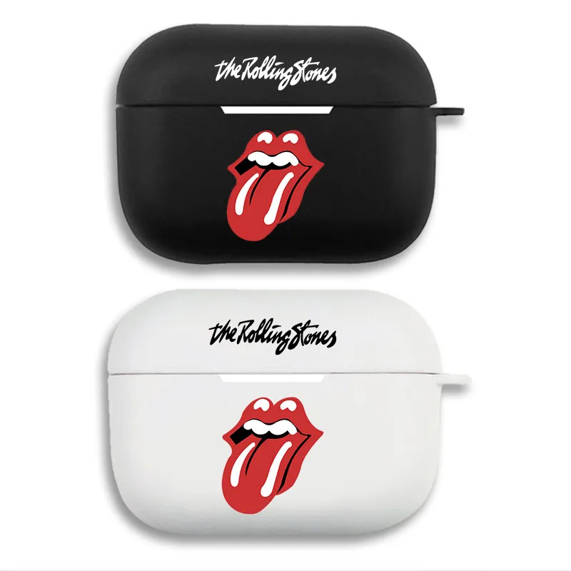 The Rolling Stones — Classic Tongue and Lips Logo Print Matte Silicone AirPods Case