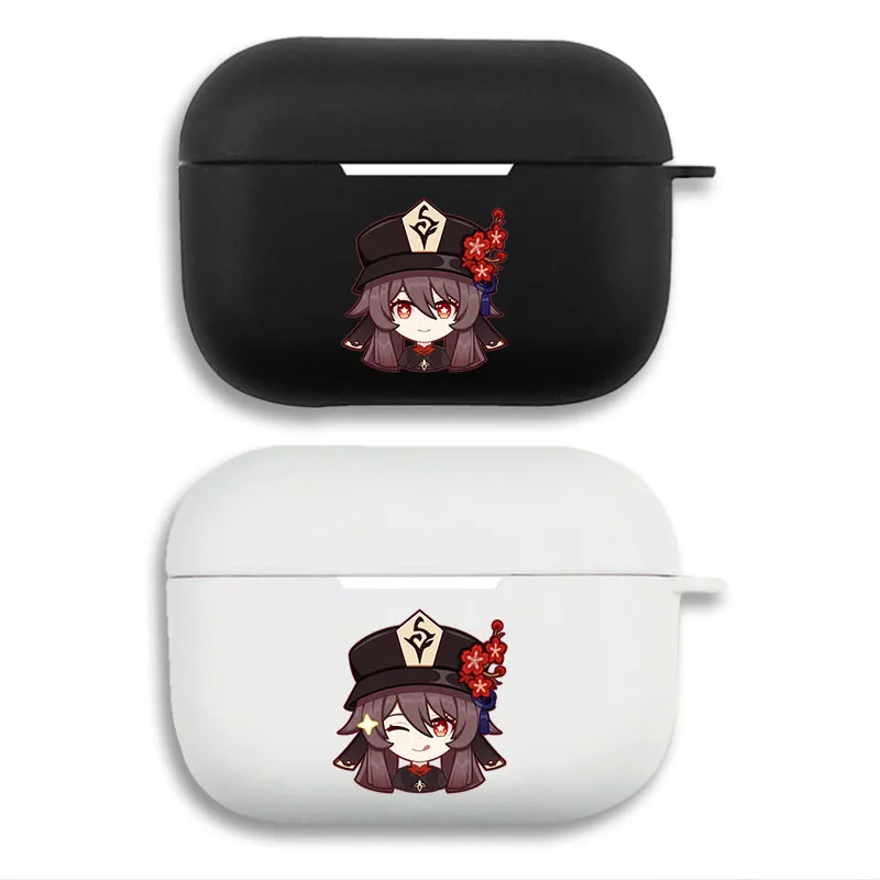 Original God Hu Tao Chibi Fanart Matte Silicone AirPods Case