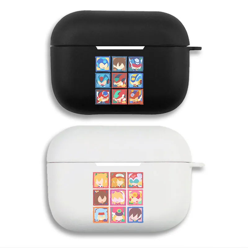 Mega Man Classic and Battle NAlien Visitorwork Grid — Matte Graphic Print Silicone AirPods Case