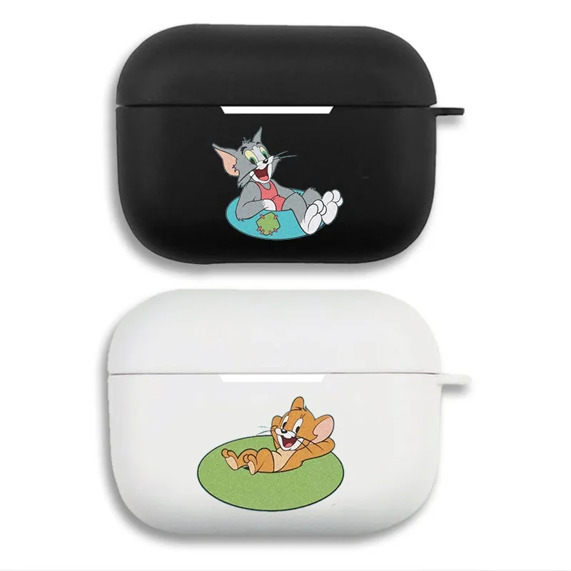 Tom and Jerry Cute Chibi Cartoon Floating Grass AirPods Case