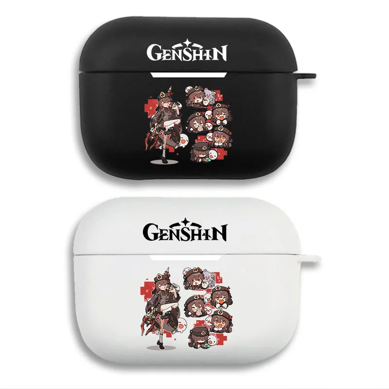 Original God Hu Tao Cute Chibi Faces Anime Logo AirPods Case