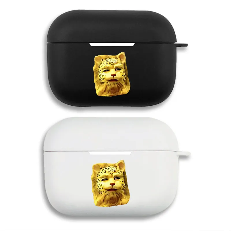 Funny Golden Wealth Leopard Money Face Meme AirPods Case