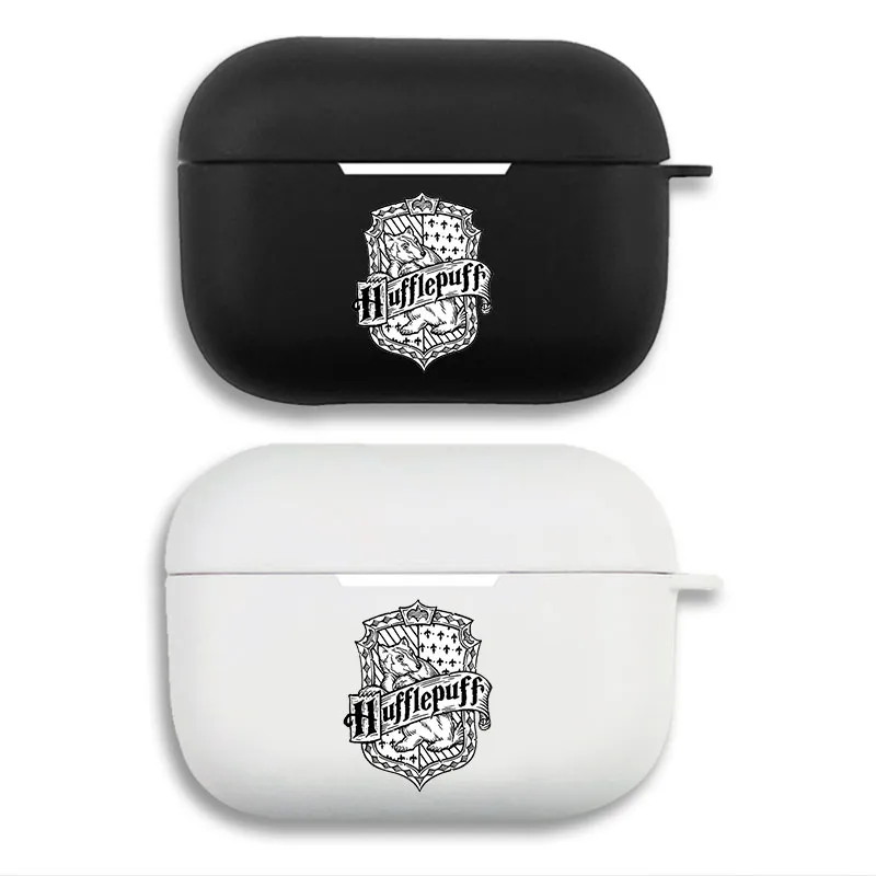 Wizard Tales Hufflepuff Crest — Magic Academy House Badger Emblem Soft Silicone Split Airpods Case
