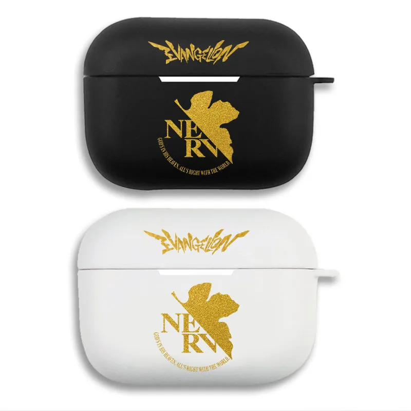 EVA Anime NERV — Golden Fig Leaf Logo Motto Soft Silicone Split Airpods Case