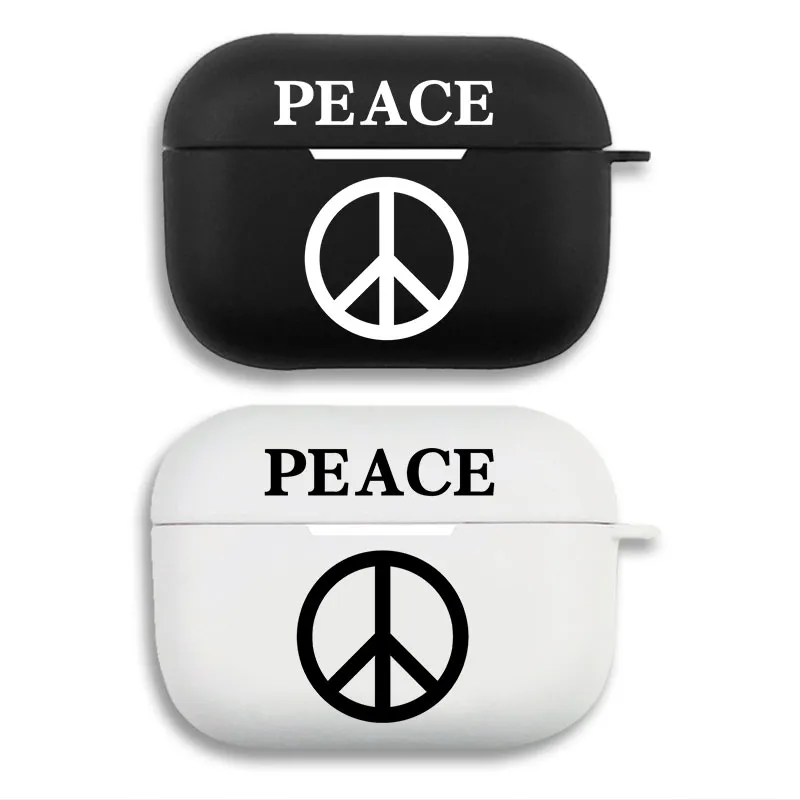 Universal Peace Sign — Minimalist Anti-War Symbol Graphic Soft Silicone Split Airpods Case