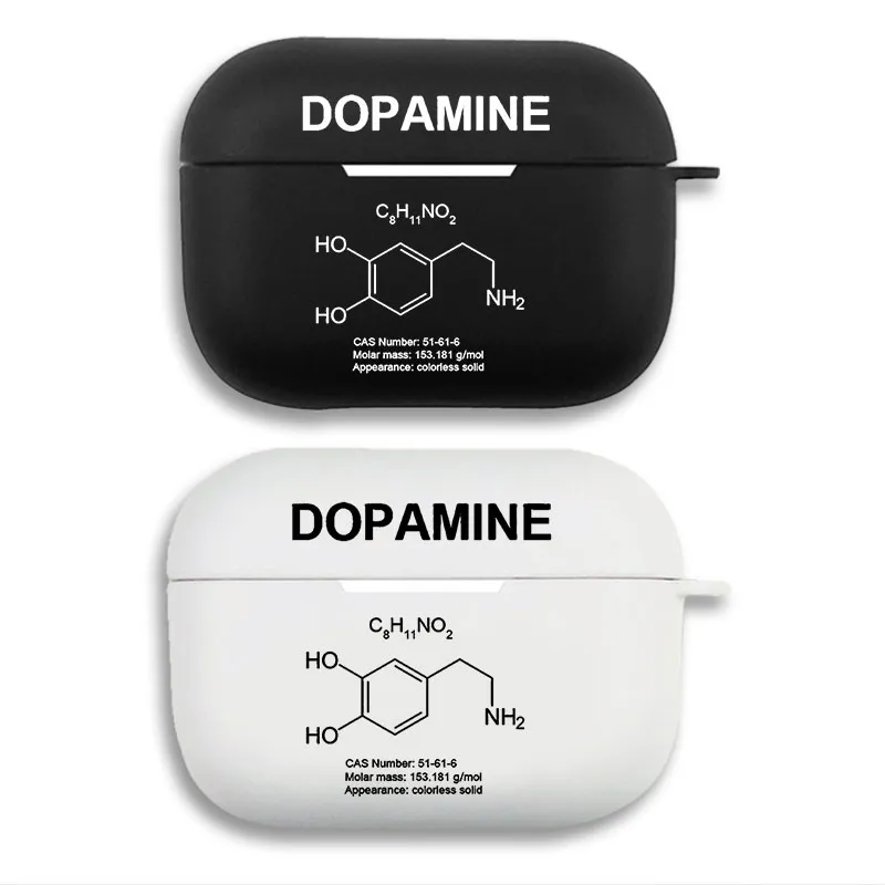 Dopamine Chemical Structure — Science Chemistry Molecule Matte Soft Protective Cover AirPods Case