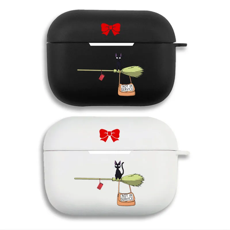 Kiki's Delivery Service Jiji Cat — Cute Studio Ghibli Anime Matte Soft Protective Cover AirPods Case