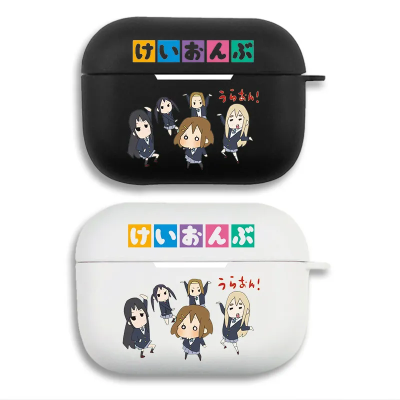 K-On! Houkago Tea Time — Chibi Anime Girls Band Group Graphic Soft Silicone Split Airpods Case