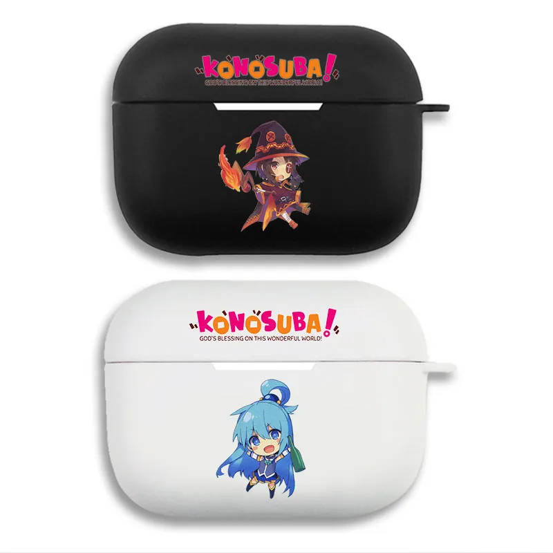 KonoSuba Megumin & Aqua — Chibi Anime Goddess Archmage Graphic Soft Silicone Split Airpods Case