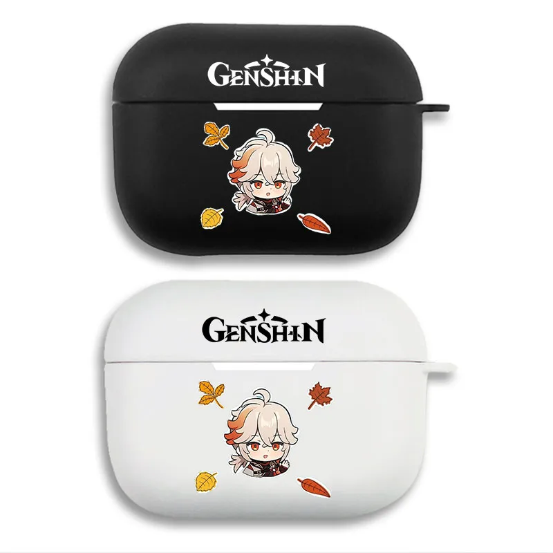 Original God Kaedehara Kazuha — Chibi Anemo Character Maple Leaves Soft Silicone Split Airpods Case