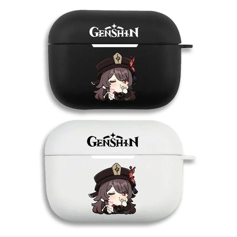 Original God Hu Tao — Chibi Game Character Finger Heart Graphic Soft Silicone Split Airpods Case