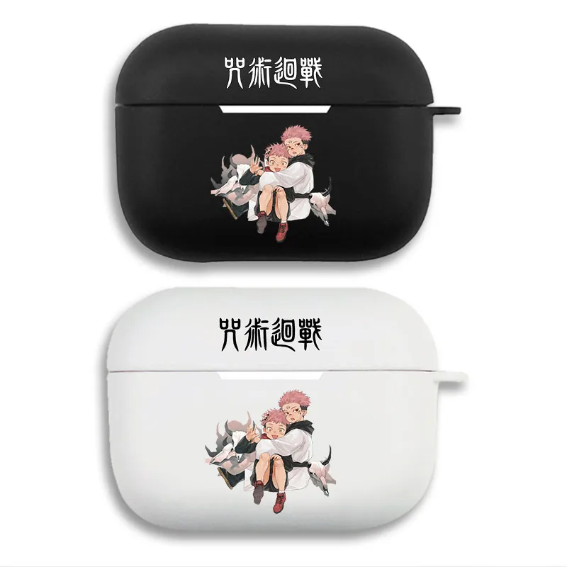 Curse Exorcist Yuji Itadori & Sukuna — Chibi Anime Duo Graphic Soft Silicone Split Airpods Case