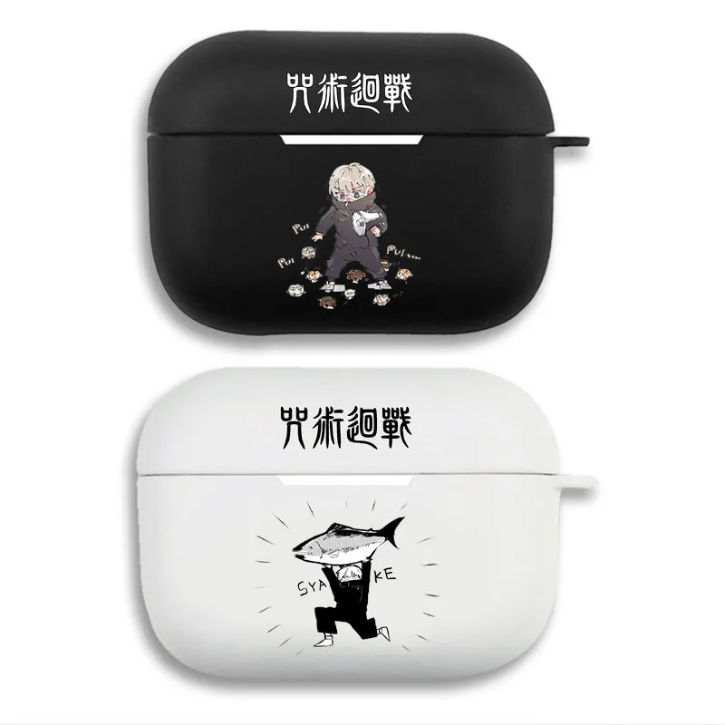 Curse Exorcist Toge Inumaki — Chibi Anime Character & Salmon Graphic Soft Silicone Split Airpods Case