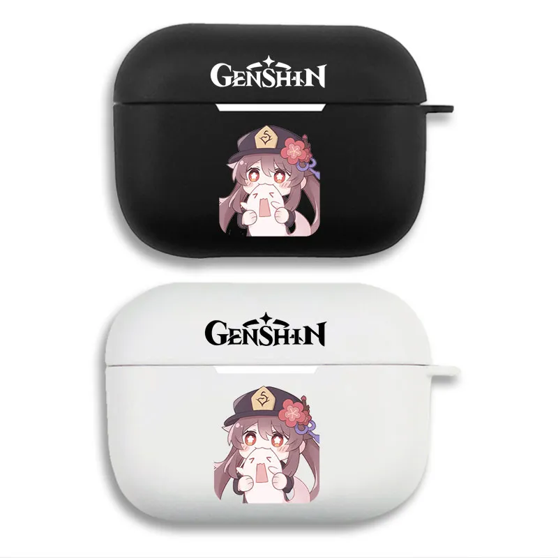 Original God Hu Tao Hugging Boo Tao Cute Chibi Matte Printed Silicone Airpods Case