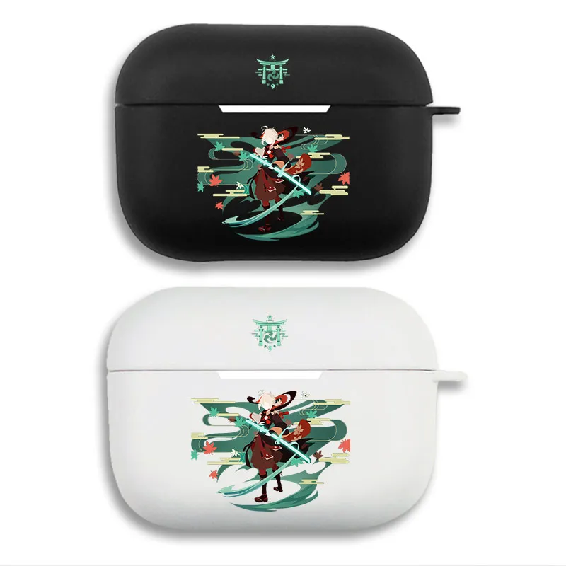 Original God Kaedehara Kazuha Maple Leaf Matte Printed Silicone Airpods Case