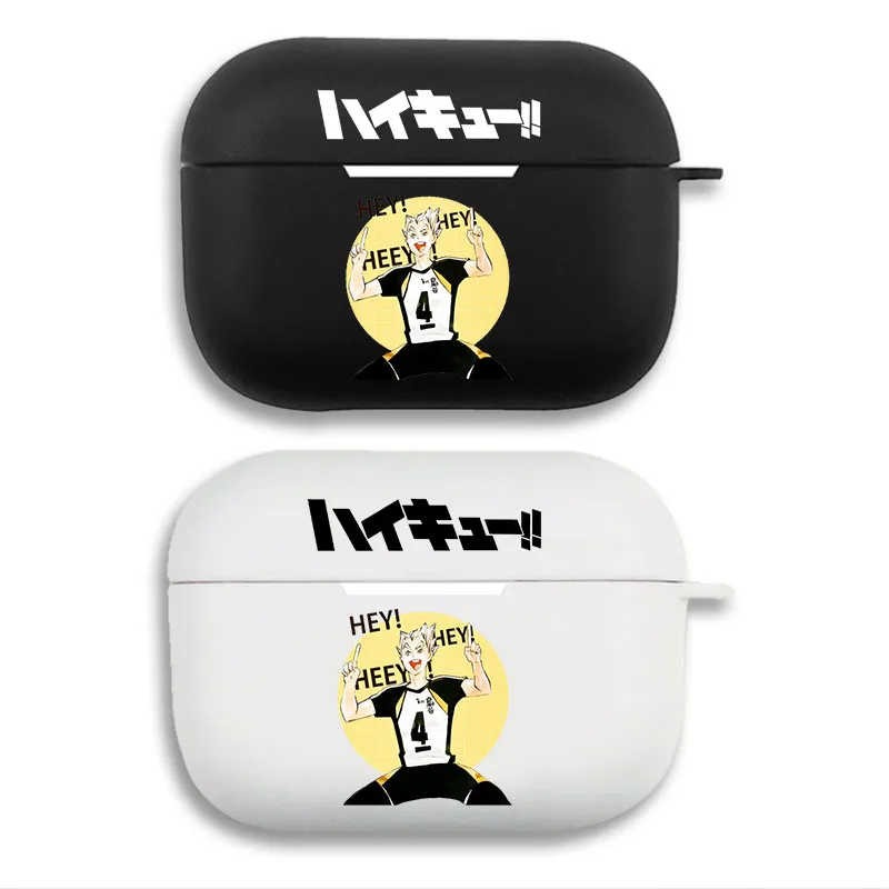 Haikyuu Kotaro Bokuto Hey Hey Hey Cute Chibi Matte Printed Silicone Airpods Case