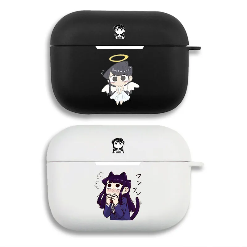 Komi Can't Communicate Shoko Komi Angel & Neko Cute Matte Printed Silicone Airpods Case