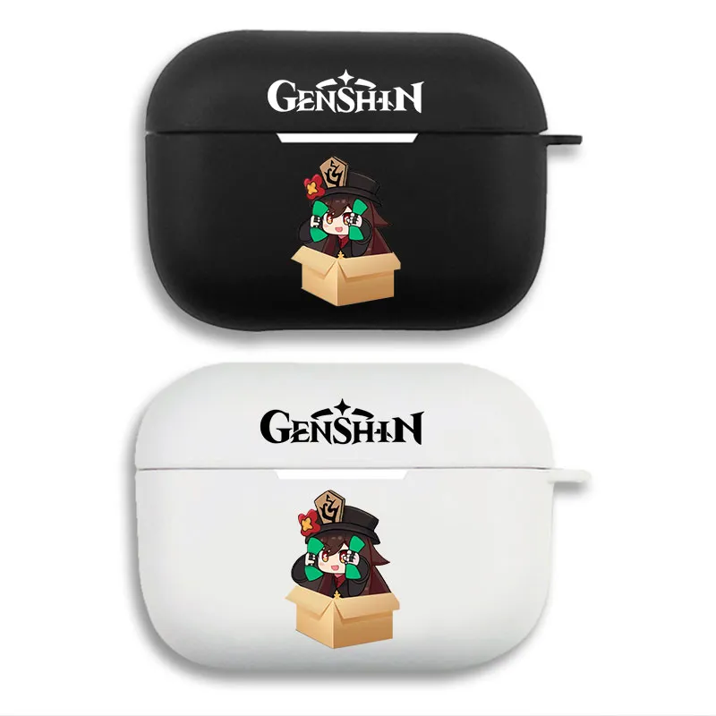 Original God Hu Tao Box Chibi Matte Printed Silicone Airpods Case