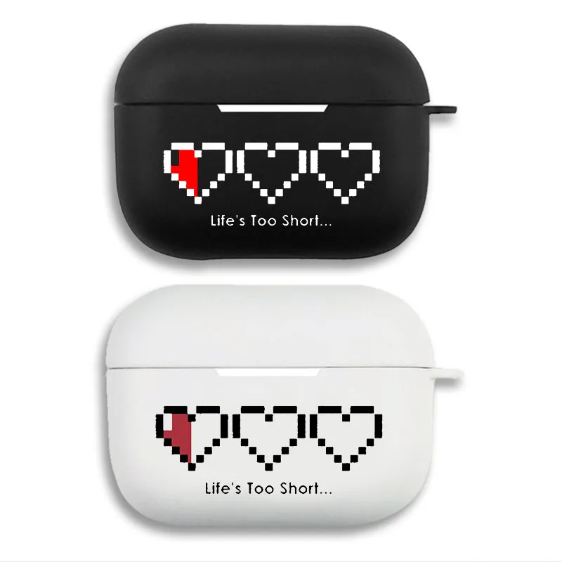 RAlien Visitorro 8-Bit Pixel Heart Gaming Life's Too Short Airpods Case