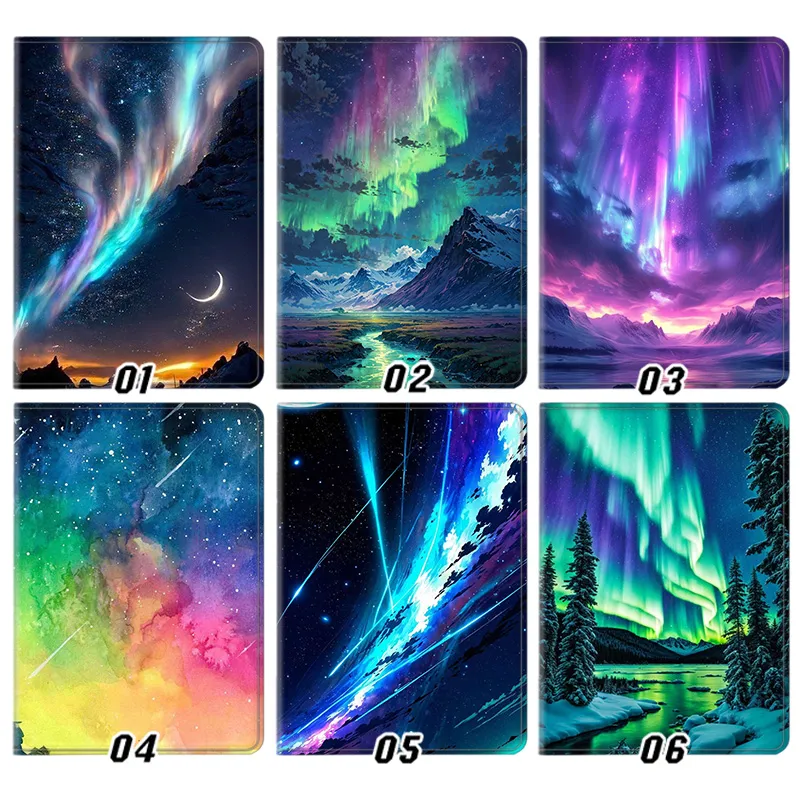 Northern Lights Aurora — Mystic Night Sky & Mountain Landscape Tablet Case