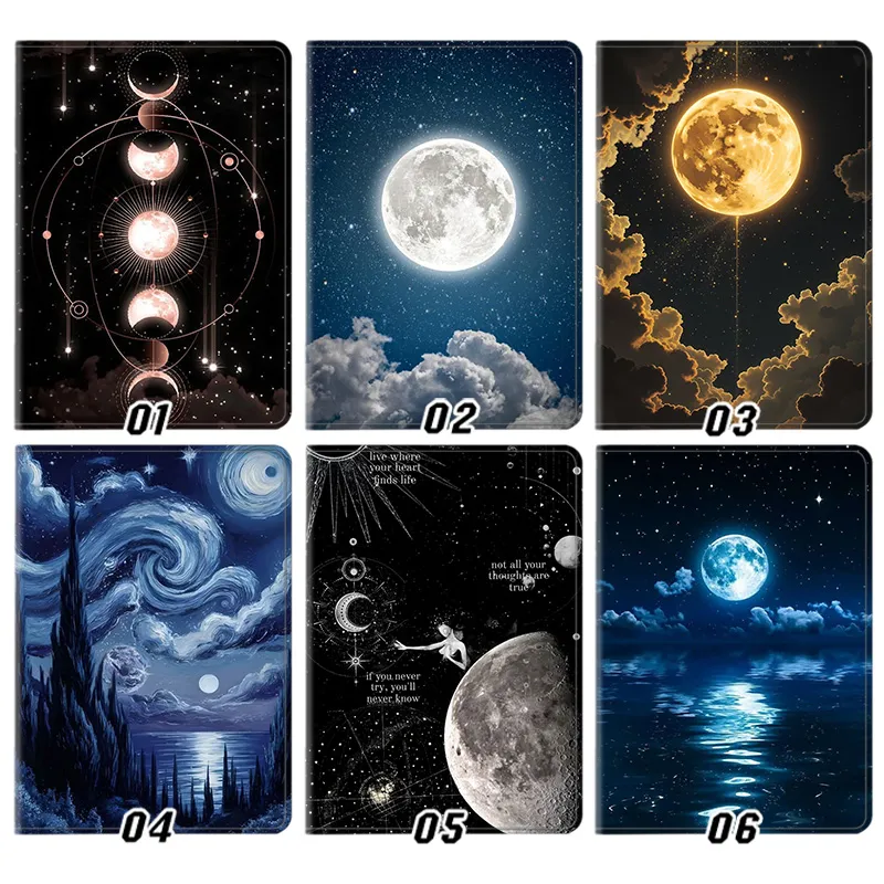 Mystic Moon Phase — Celestial Full Moon & Starry Night Sky Tablet Case