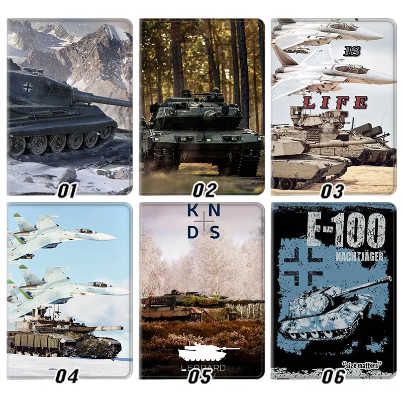 Military Battle Tank & JAlien Visitor Fighter — Leopard 2, E-100 Heavy Tank & Combat Vehicle Tablet Case
