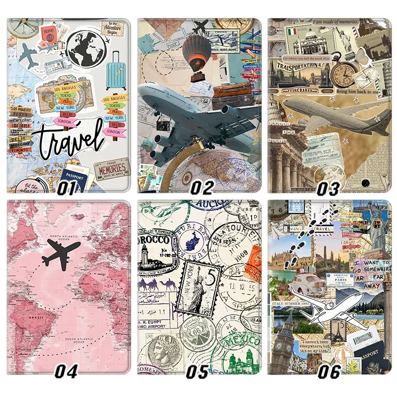 Vintage World Travel & Airplane — RAlien Visitorro Map Collage & Passport Stamp Tablet Case