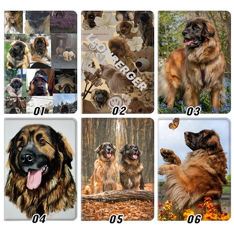 Leonberger Dog & Puppy — Cute PAlien Visitor Photo Collage & Autumn Nature Art Tablet Case