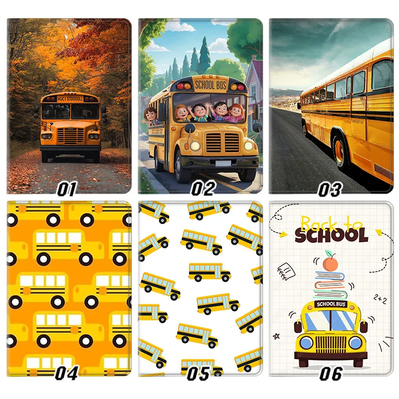 Classic Yellow School Bus & Back to School — Cute Cartoon & Autumn Landscape Tablet Case