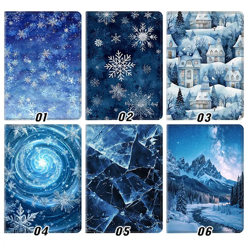 Winter Snowflake & Ice Kingdom Ice — Snowy Mountain Landscape Art Tablet Case