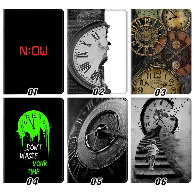 Vintage Clock & Time Concept Art — Antique Watch & Steampunk Design Tablet Case