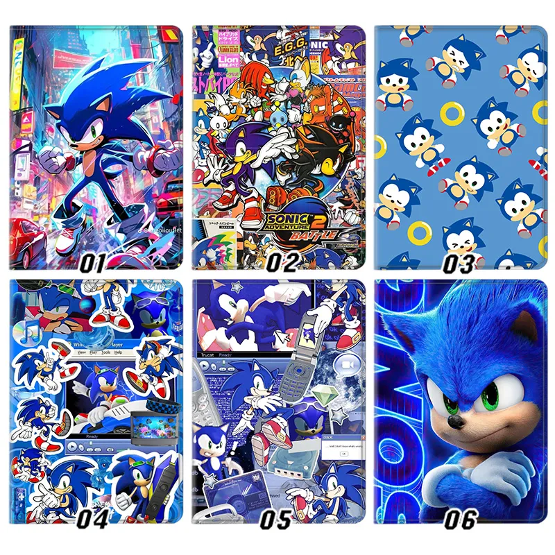 Sonic the Hedgehog Game Character Blue Speed Hero Silk Texture Flip Leather Tablet Case
