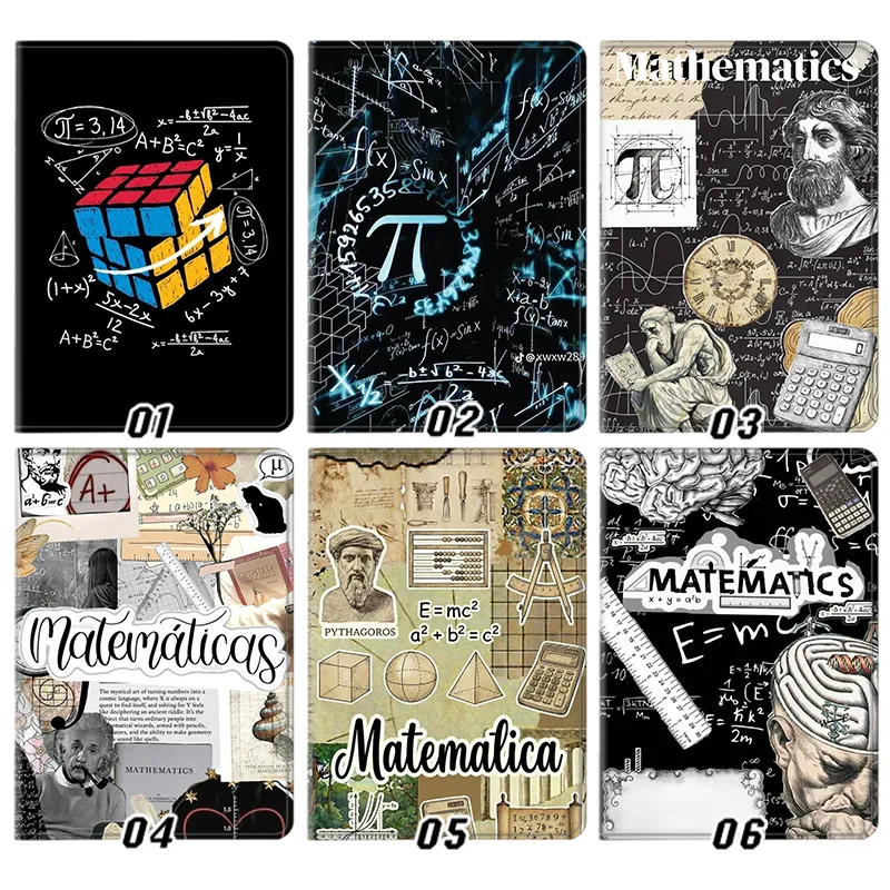 Mathematics Formula Rubik Cube Geek Teacher Gift Silk Texture Flip Leather Tablet Case