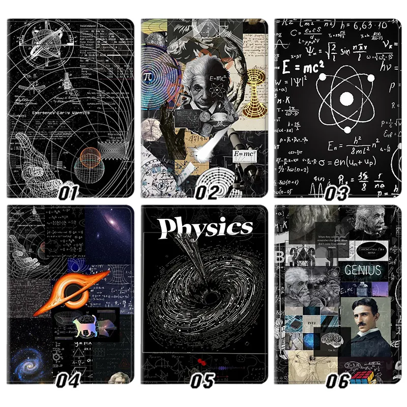 Albert Einstein Physics Formula Science Geek Silk Texture Flip Leather Tablet Case
