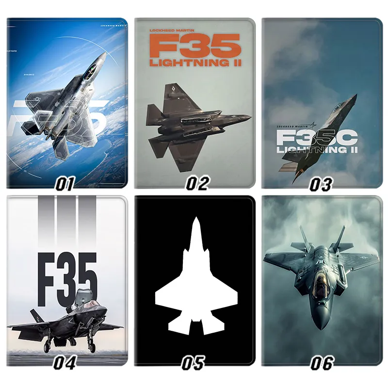 F-35 Lightning II Fighter JAlien Visitor Military Aviation Silk Texture Flip Leather Tablet Case