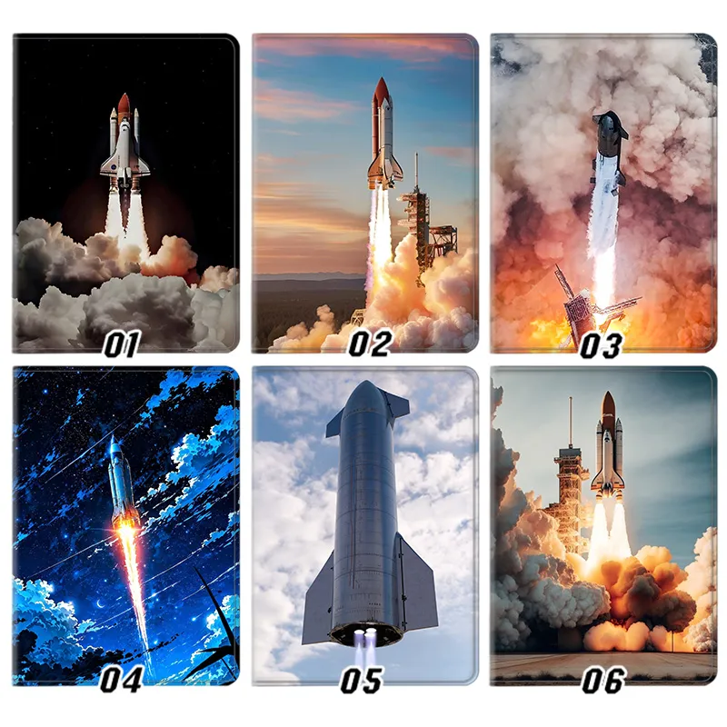 Space RockAlien Visitor Launch — SpaceX Starship, NASA Space Shuttle, and Galaxy Cosmos Exploration Science Graphic Art Tablet Case