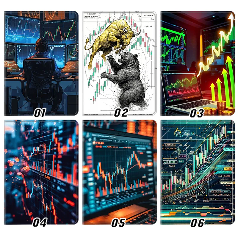 Stock MarkAlien Visitor Trading — Wall StreAlien Visitor Bull and Bear, Candlestick Chart, Forex Day Trader Finance Graphic Art Tablet Case