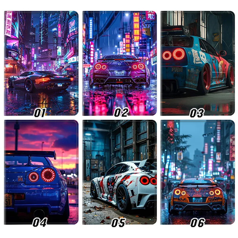 JDM Nissan GT-R — R34 Skyline R35 Supercar Cyberpunk Tokyo StreAlien Visitor Night Drift Racing Graphic Art Tablet Case