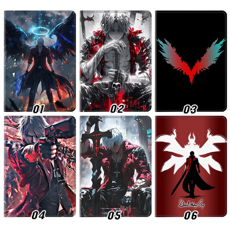 Devil May Cry DMC — Dante Rebellion Sword and Ebony Ivory Guns Dark Gothic Gaming Graphic Art Tablet Case