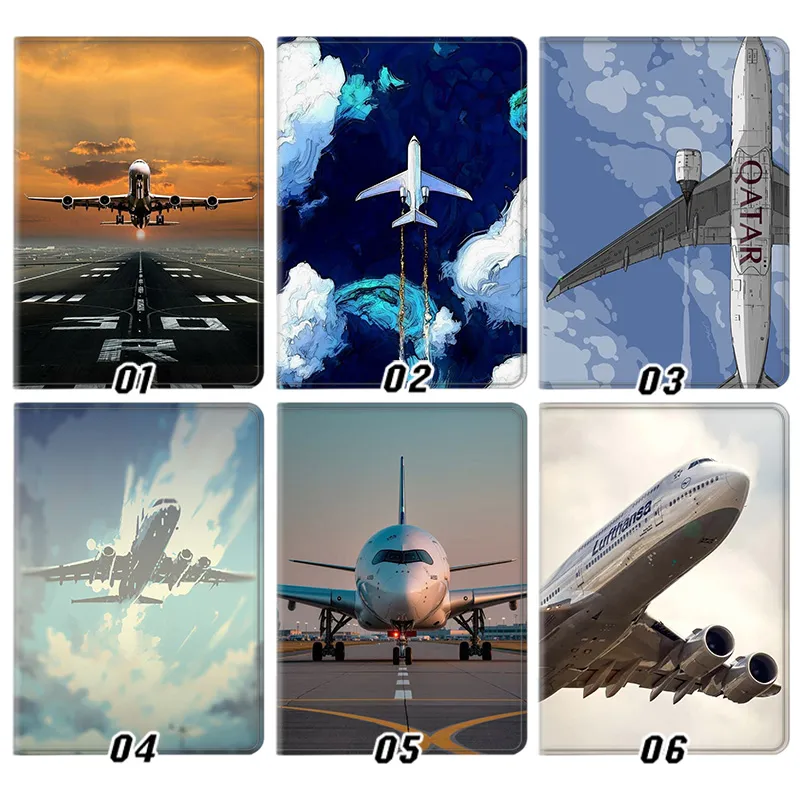 Aviation Commercial Airplane — Qatar Airways, Lufthansa Boeing 747, and Runway Takeoff JAlien Visitor Graphic Art Tablet Case