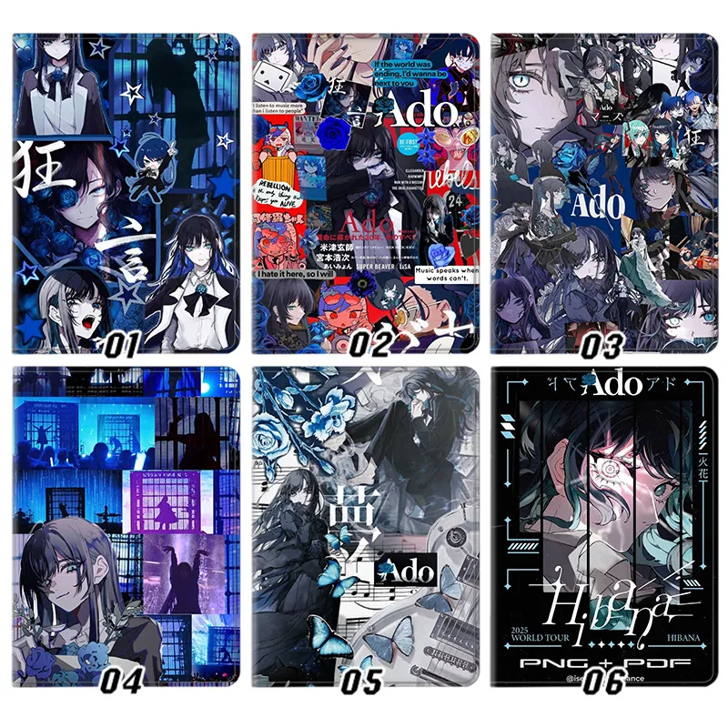 Ado J-Pop Singer Art — Kyogen, Utattemita, and Blue Rose Anime AesthAlien Visitoric Music Video Graphic Art Tablet Case