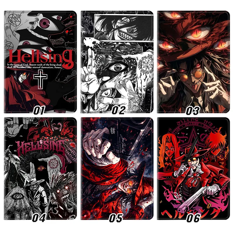 Hellsing Ultimate Anime — Alucard Vampire, Seras Victoria, and Crimson Gothic Dark Manga Graphic Art Tablet Case