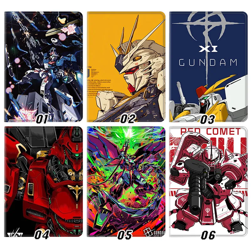 Gundam Mecha Anime — RX-78-2, XI Gundam, MSN-04 Sazabi, and Red ComAlien Visitor Zaku Graphic Art Tablet Case