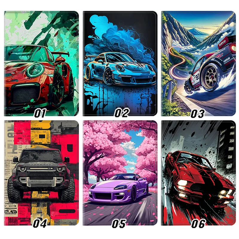 JDM & Supercar Racing Culture — JDM Sports Car, Off-Road SUV, and Exotic Supercar Graffiti Art Tablet Case